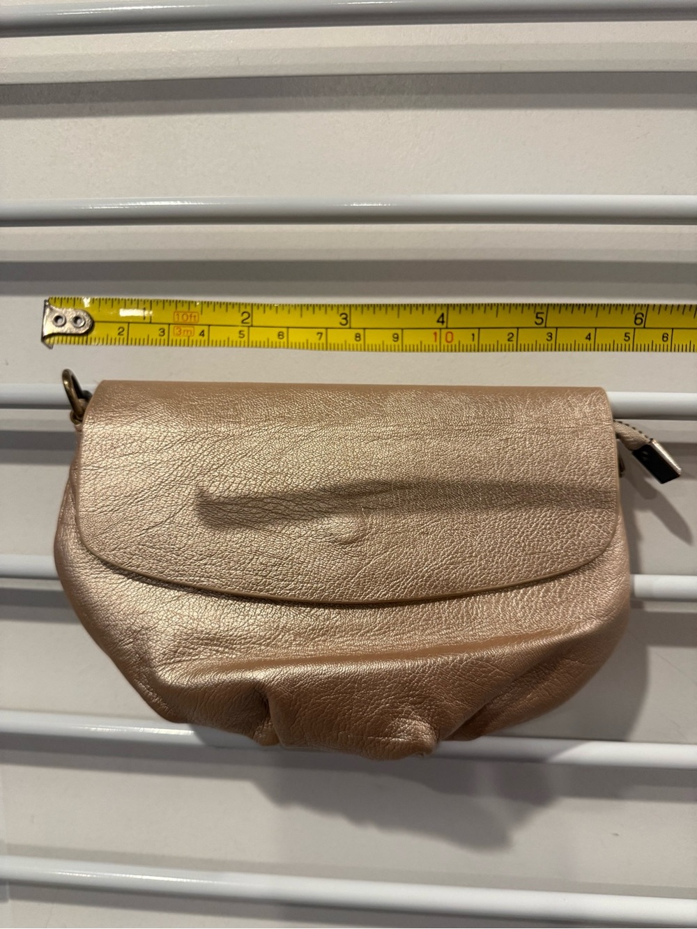 Anthropologie Metallic Rose Gold Mini Crossbody Bag